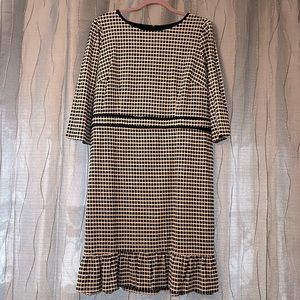 Talbots Black & White Pattern Dress Size 16W petite